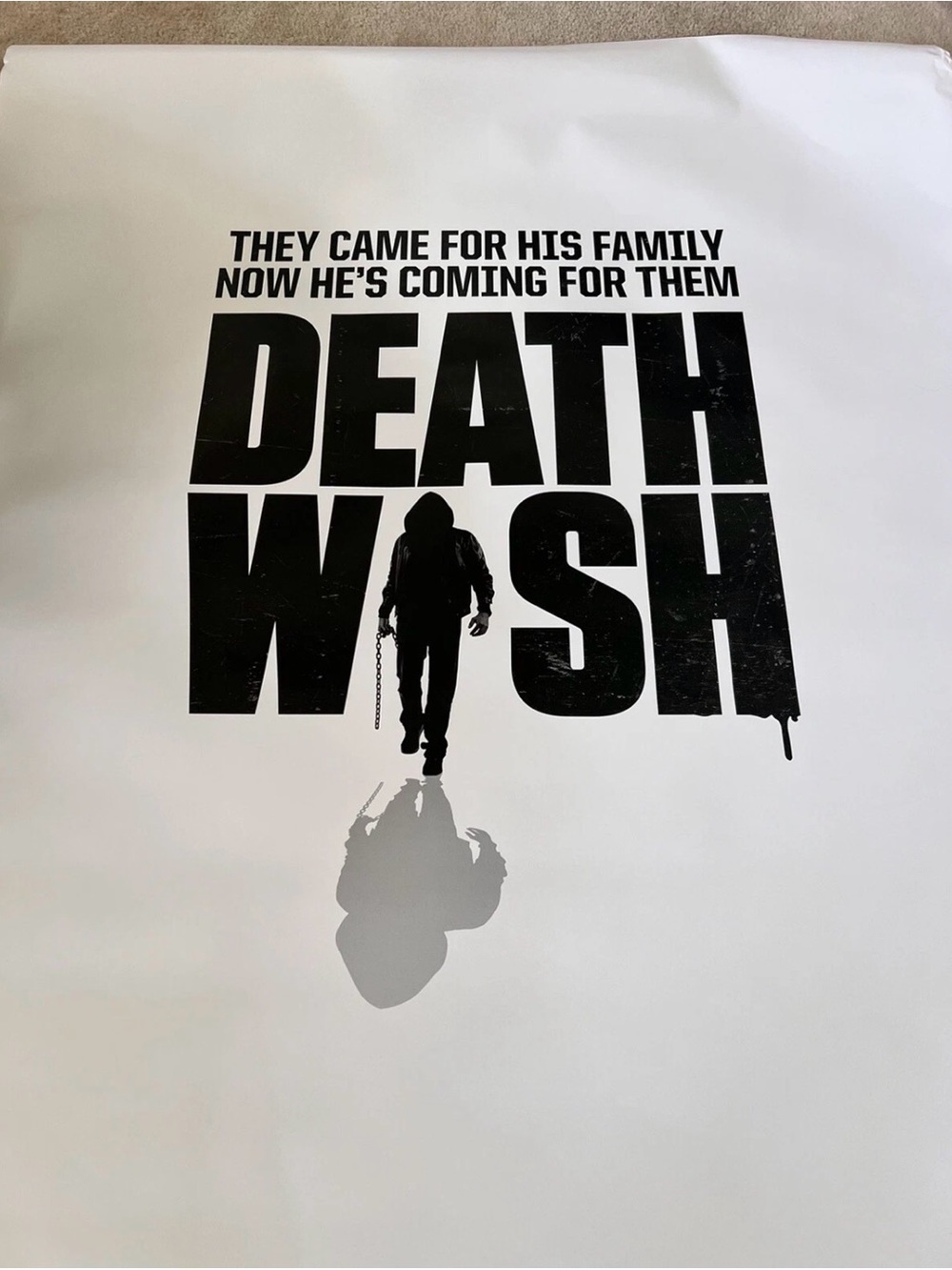 MOVIE POSTER  48"X69.5" BRUCE WILLIS ELI ROTH DEATH WISH LARGE